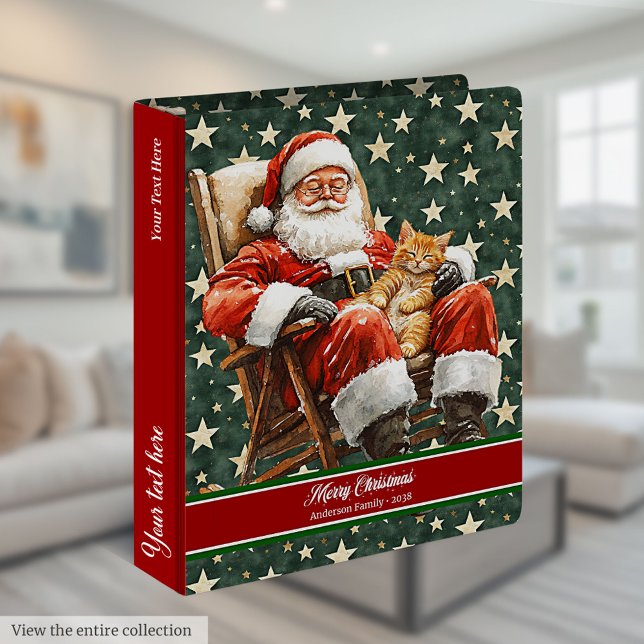 Charming Santa Claus Watercolor Recipe Binder (Charming Santa Claus Watercolor Recipe Binder)