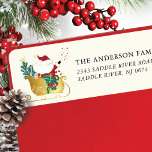 Charming Santa Return Address Label<br><div class="desc">Our festive return address label features a cute Santa on a sleigh with a Christmas tree. It's the perfect way to let your friends and family know where you live during the holiday season. This label is sure to add a touch of holiday cheer to your mail and get noticed...</div>