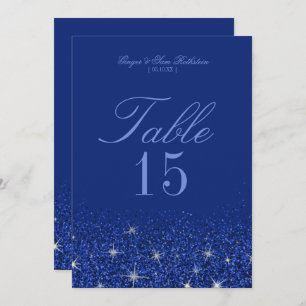 Charming Sapphire Glitz Glitter Table Number Cards