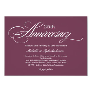 Charming Script Anniversary Invitation - Purple