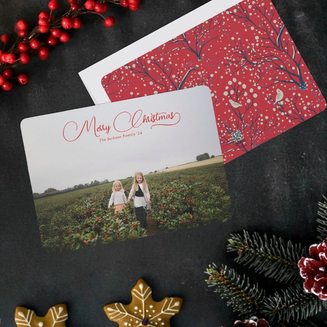 Charming Script Christmas 2024 Holiday Photo Card (Creator Uploaded)