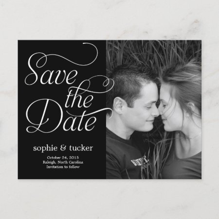 Charming Script Save The Date Card