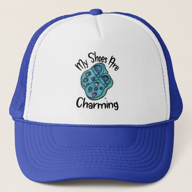 Charming Shoes Collectible Cartoon Fun Slogan Trucker Hat (Front)
