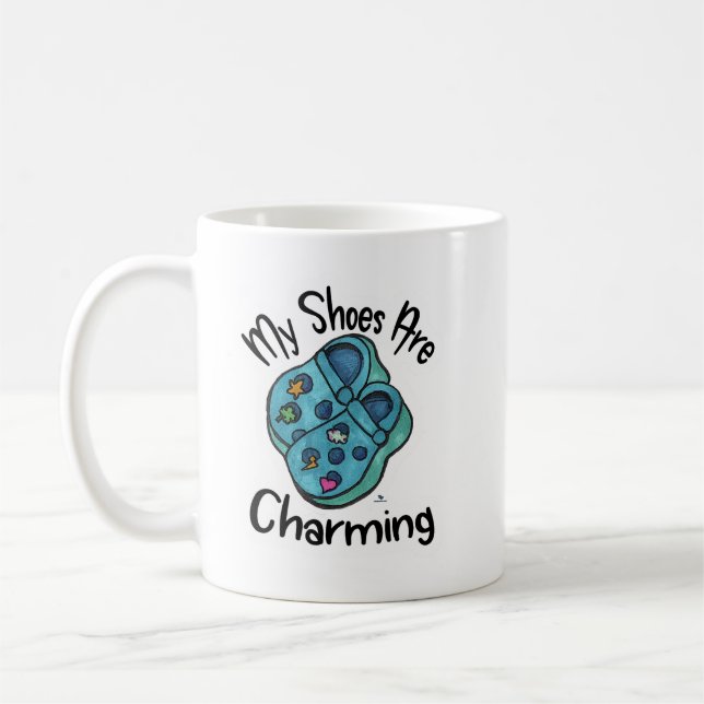 Charming Shoes Collectible Cartoon Funny Logo Coffee Mug (Left)