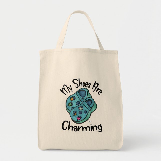 Charming Shoes Collectible Cartoon Motto Design Tote Bag (Front)