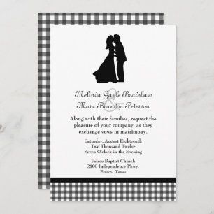 Charming Silhouette Kissing Couple Wedding Invitation