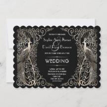 Charming Silver Art Deco Peacocks Wedding