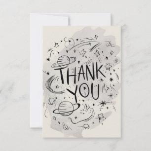 Charming Simple Chic Celestial Thank You Card