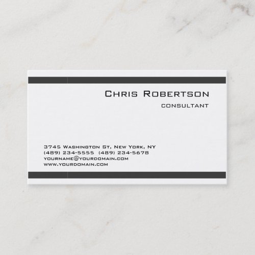 Charming Simple Gray White Business Card