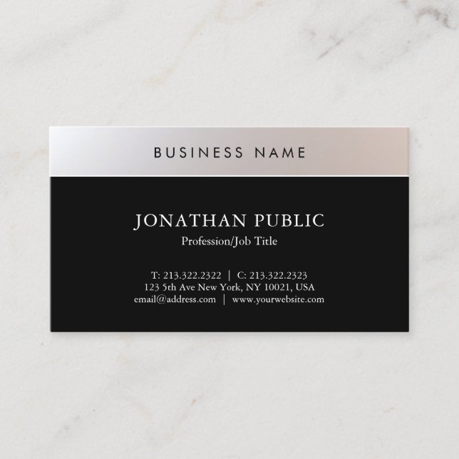 Charming Simple Modern Trendy Plain Professional Business Card (Front)