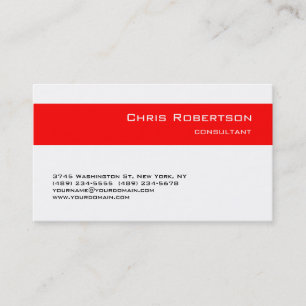 Charming Simple Red White Stripe Business Card