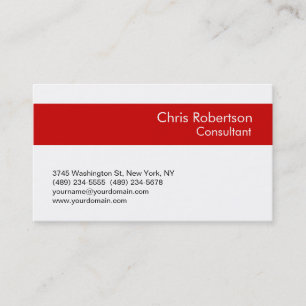 Charming Simple White Red Stripe Business Card