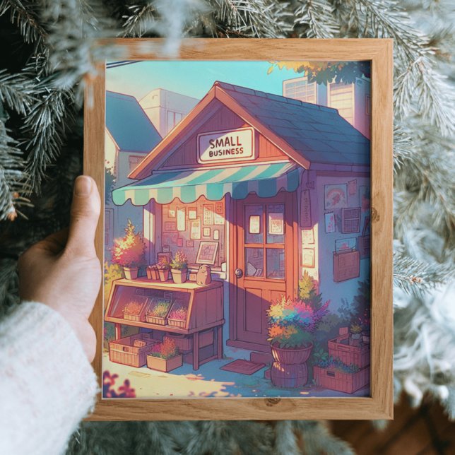 Charming Small Business Anime Art Nostalgic 90s  Faux Canvas Print (Creator Uploaded)