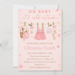 Charming Snowflake Baby Shower for Your Baby Girl Invitation