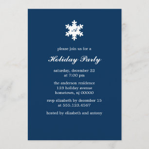 Charming Snowflakes Christmas Party Invitation