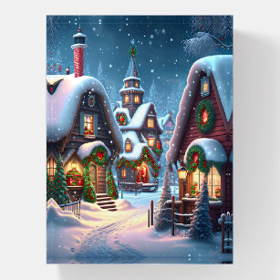 Charming snowy Christmas village  Paperweight