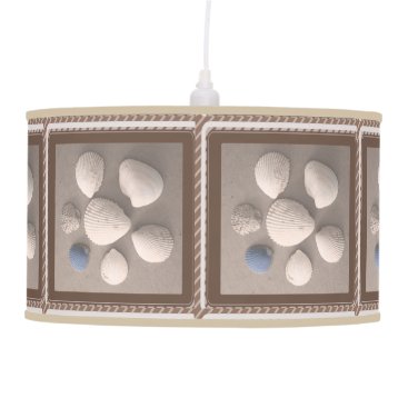 Charming Soft Brown Framed Seashell Pendant Lamp Charming Soft Brown Framed Seashell Pendant Lamp