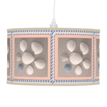 Charming Soft Peach Framed Seashell Pendant Lamp Charming Soft Peach Framed Seashell Pendant Lamp