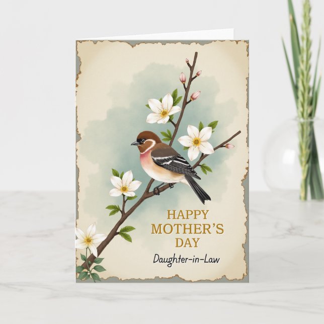 Charming Songbird Mothers Day Card (Front)