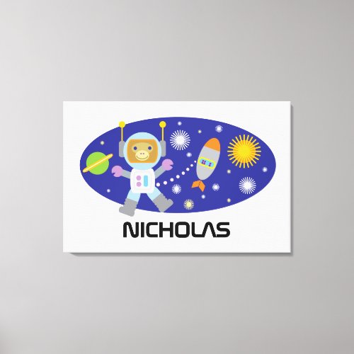 Charming Space Chimp Baby Astronaut Canvas Print