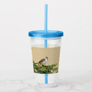 Charming Sparrow Bird Photograph Acrylic Tumbler