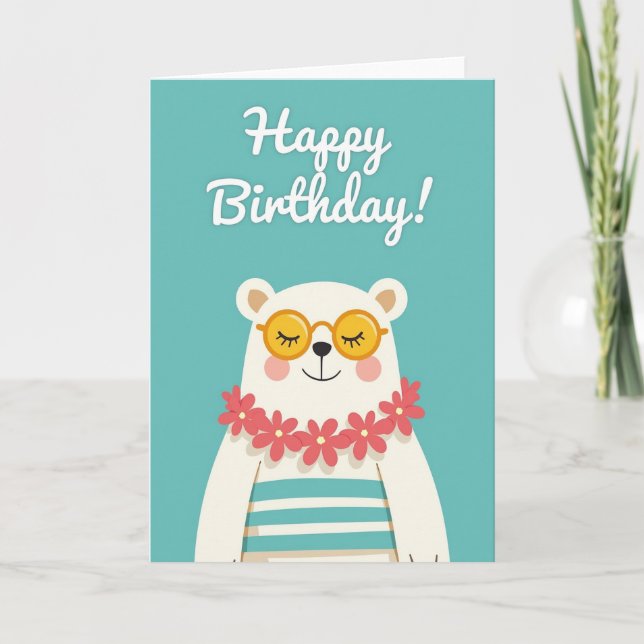 Charming Spectacled Bear Card (Front)