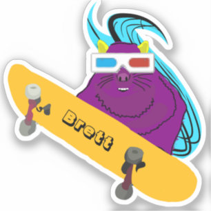 Charming Squirrel Humorous Skateboard Decal