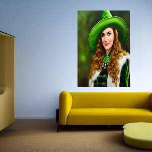 Charming St. Patrick's Day women   AI Art  Poster