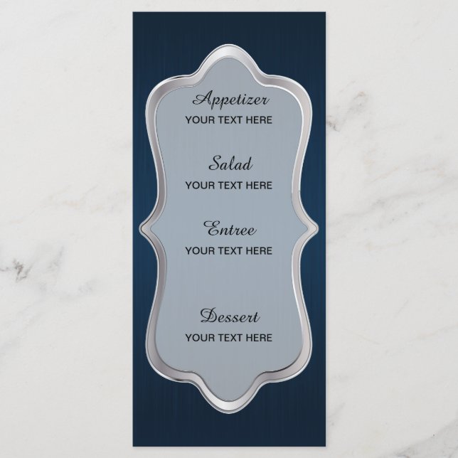 Charming Star Struck Wedding Menu (Front)