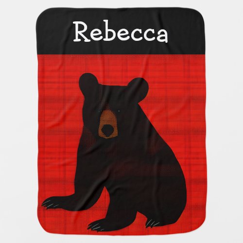 Charming Story Book Black Bear Cub Baby Blanket