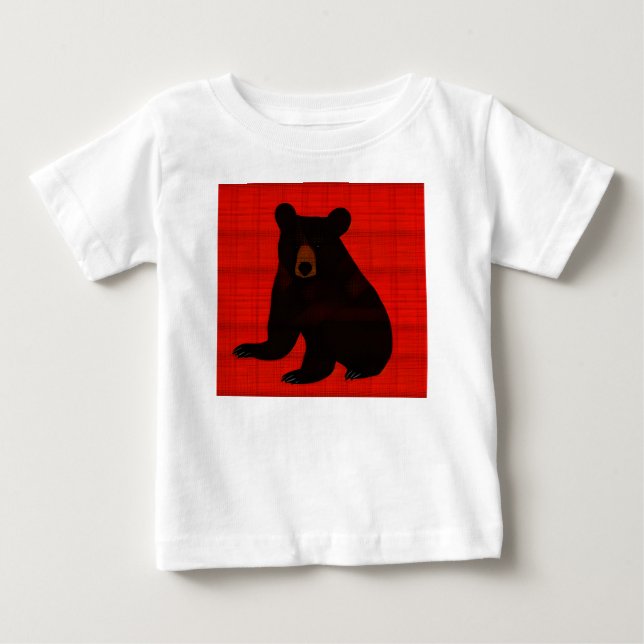Charming Story Book Black Bear Cub Baby T-Shirt (Front)