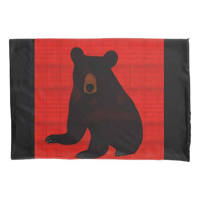 Charming Story Book Black Bear Cub Pillow Case (Front)