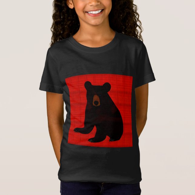 Charming Story Book Black Bear Cub T-Shirt (Front)