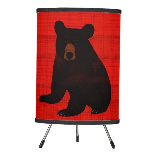 Charming Story Book Black Bear Cub Tripod Lamp