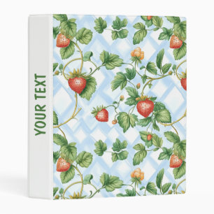 Charming Strawberry & Leaf Pattern – Vintage Mini Binder