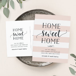 Charming Stripe Moving Announcement Postcard