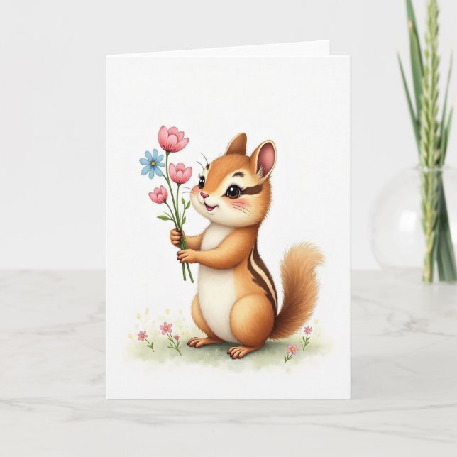 Charming Striped Animal Day Card (Front)