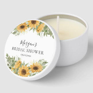 Charming Sunflower Eucalyptus Thank You Mini Candle Favors