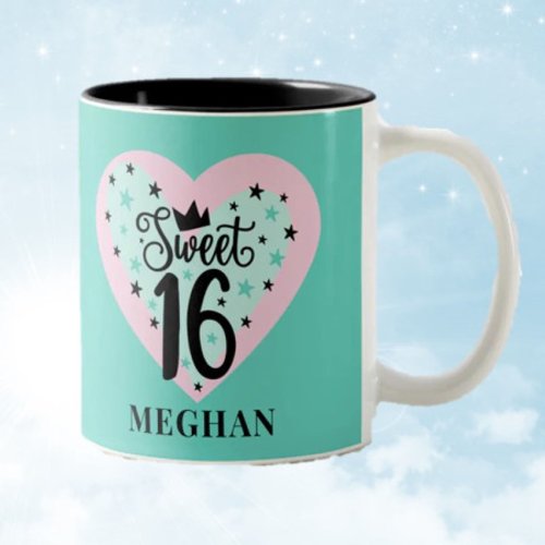 Charming Sweet 16 Personalized Gift  Two-Tone Coffee Mug