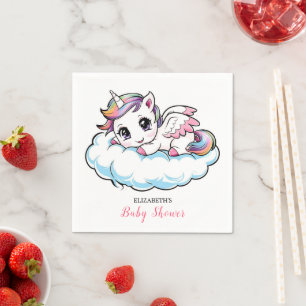 Charming Sweet Unicorn Baby Shower Napkins