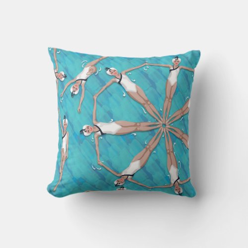 Charming Sychronized Swimming Pattern Throw Pillow