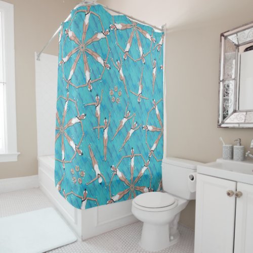 Charming Sychronized Swimming Shower Curtain