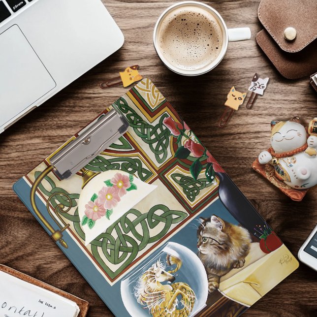 Charming Tabby Cat Sea Horse Fantasy Clipboard (Creator Uploaded)