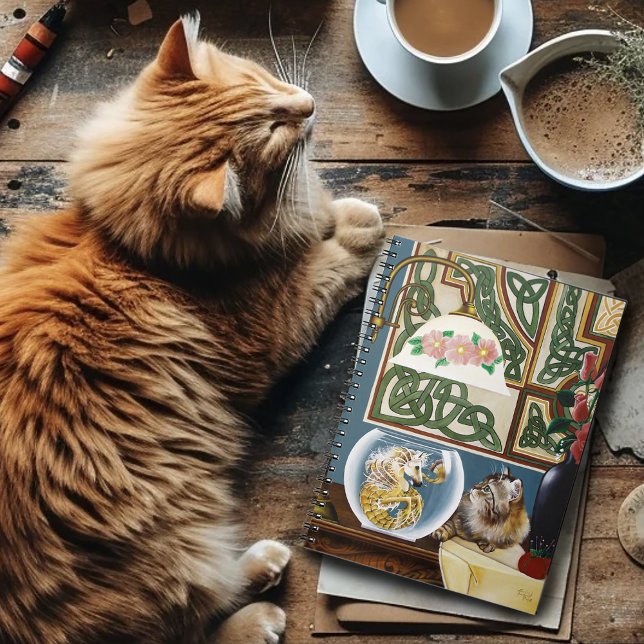 Charming Tabby Cat Sea Horse Fantasy Notebook (Creator Uploaded)