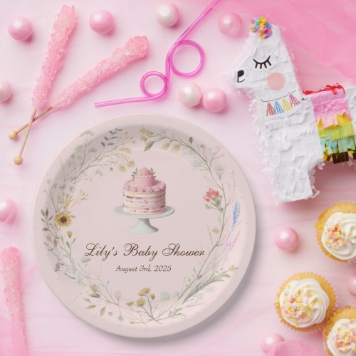 Charming Tea Party Baby Shower Cake Paper Plates