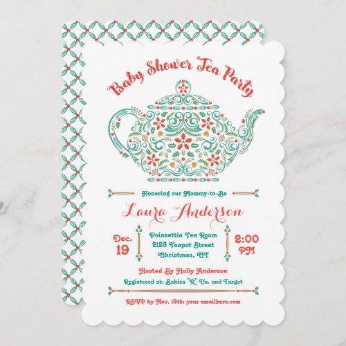 Charming Teapot Baby Shower Invitation