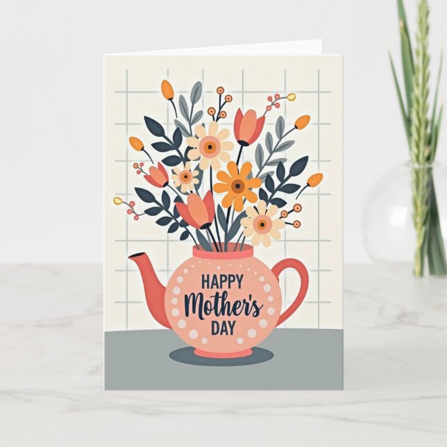 Charming Teapot Mothers Day Card (Front)