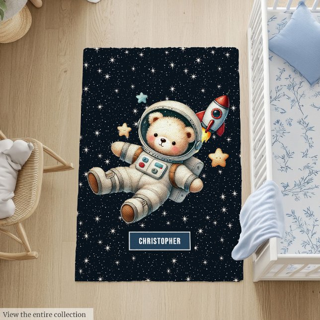 Charming Teddy Bear Astronaut Rug for Nursery (Charming Teddy Bear Astronaut Rug for Nursery)