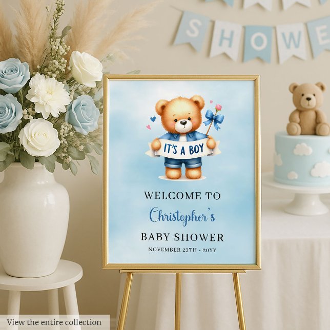 Charming Teddy Bear Poster It’s a Boy Celebration (Charming Teddy Bear Poster It’s a Boy Celebration)