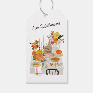CHARMING THANKSGIVING AUTUMN PUMPKIN FOLIAGE GIFT TAGS
